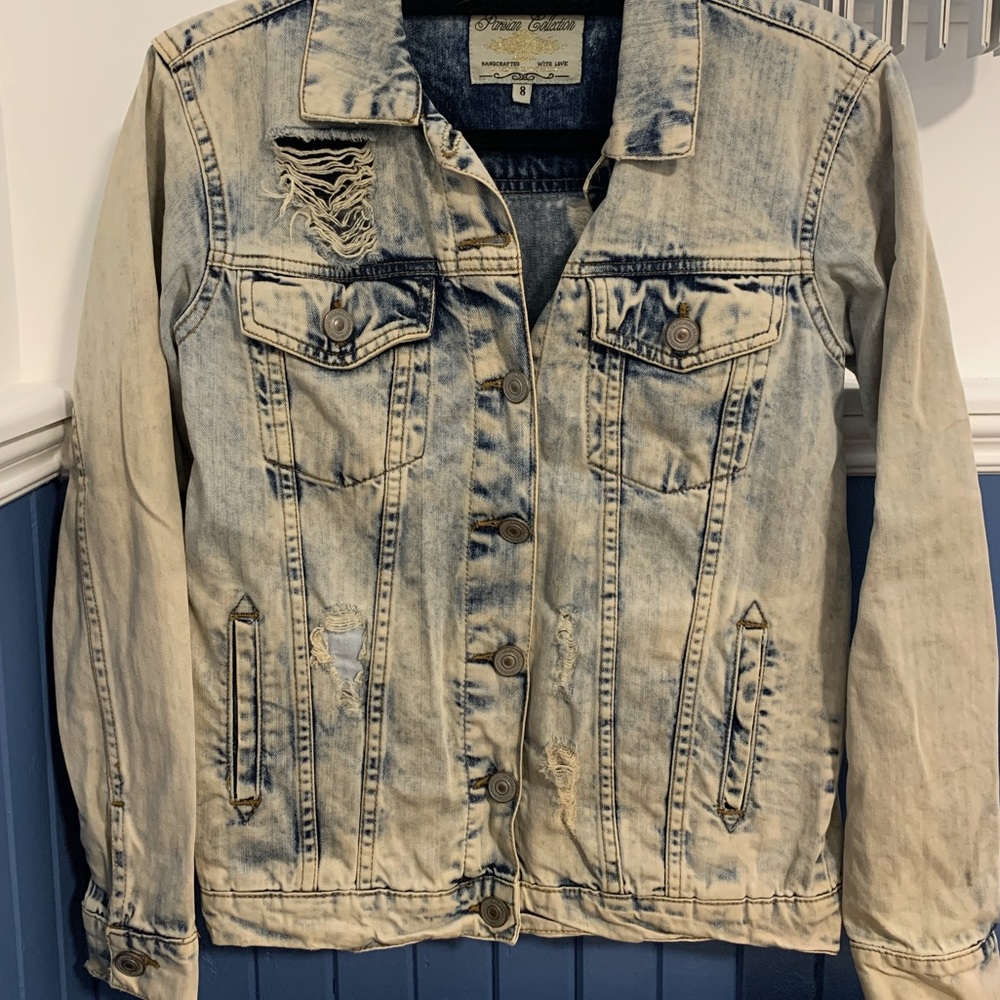 Distress jean jacket